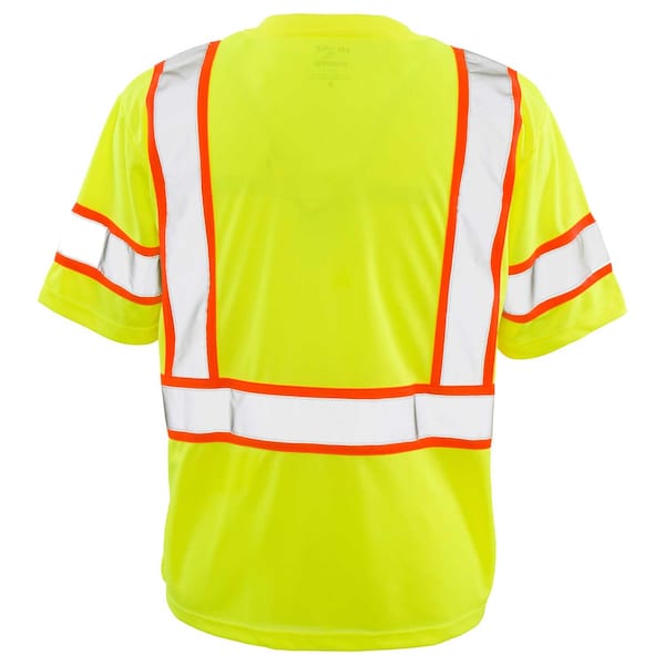 Two-Tone ANSI Class 3 Hi-Vis Tee, Yellow, Size Medium